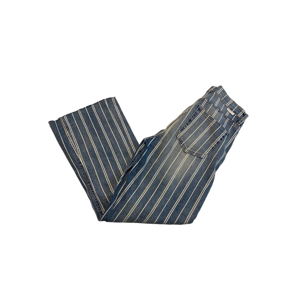 Boyish Stanley They Made Me a Criminal Crop Flare Jeans Denim Striped Size 28
